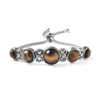 Ruby Zoisite Stations Bolo Bracelet in Stainless Steel 18.00 ctw