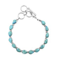 Santa Fe Style Kingman Turquoise Bracelet in Sterling Silver (7.50 In) - Sticky add to cart bar