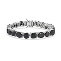 Karis Thai Black Spinel Bracelet in Platinum Bond (7.25 In) 56.25 ctw