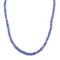 AAA Tanzanite Beaded Necklace 18-20 Inches in Rhodium Over Sterling Silver 83.00 ctw - Sticky add to cart bar