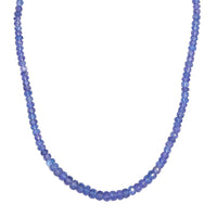 AAA Tanzanite Beaded Necklace 18-20 Inches in Rhodium Over Sterling Silver 83.00 ctw