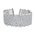 Moissanite 23.65 ctw Fire Crakers Cuff Bracelet in Rhodium Over Sterling Silver (7.25 In) - Sticky add to cart bar