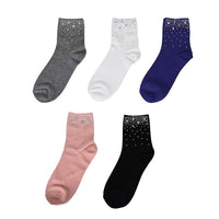 Set of 5 Pairs Crystal Ankle Sock - Multi Color