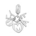 Simulated Diamond Family Charm in Rhodium Over Sterling Silver - Sticky add to cart bar