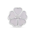 Simulated Diamond and Enameled Flower Charm in Rhodium Over Sterling Silver - Sticky add to cart bar