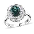 Certified & Appraised Rhapsody 950 Platinum AAAA Pirineu Lagoon Tourmaline and E-F VS Diamond Cocktail Ring 6.60 Grams 2.90 ctw - Sticky add to cart bar