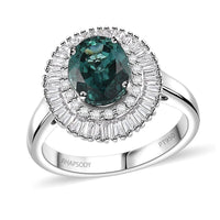 Certified & Appraised Rhapsody 950 Platinum AAAA Pirineu Lagoon Tourmaline and E-F VS Diamond Cocktail Ring 6.60 Grams 2.90 ctw