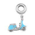 Pink Enameled Baby Toy Car Charm in Rhodium Over Sterling Silver (2.65 g) - Sticky add to cart bar