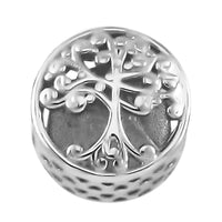 Plain Tree to Life Charm in Rhodium Over Sterling Silver 1.75 Grams