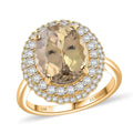 Certified & Appraised Luxoro 14K Yellow Gold AAA Turkizite and I2 Diamond Double Halo Ring (Size 10.0) 4.90 Grams 5.05 ctw - Sticky add to cart bar