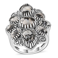 Artisan Crafted White Buffalo 8.10 ctw Ring in Sterling Silver (Size 9.0)