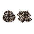 Brown Zebra Pattern Faux Fur Set of Bucket Hat (23") and Scarf (34"x5") - Sticky add to cart bar