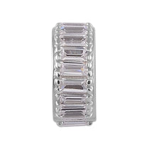 Simulated Diamond Lock Charm in Rhodium Over Sterling Silver 0.35 ctw