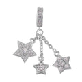 Simulated Diamond Three Stars Charm in Rhodium Over Sterling Silver 0.45 ctw - Sticky add to cart bar