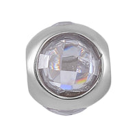 Simulated Diamond Rhinestone Charm in Rhodium Over Sterling Silver 2.10 ctw