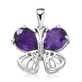 D'Joy African Amethyst 2.90 ctw Butterfly Charm in Rhodium Over Sterling Silver - Sticky add to cart bar