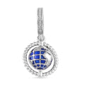 Simulated Diamond The Global World Charm in Rhodium Over Sterling Silver 0.25 ctw - Sticky add to cart bar