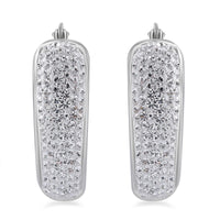 Austrian Crystal Huggie Earrings in Sterling Silver
