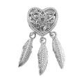 Heart Dreamcatcher Charm in Rhodium Over Sterling Silver (4 g) - Sticky add to cart bar