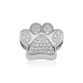 Simulated Diamond Paw Charm in Rhodium Over Sterling Silver - Sticky add to cart bar