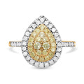 Luxoro 14K Yellow Gold Natural Yellow and White Diamond I2-I3 Ring (Size 5.0) 1.00 ctw - Sticky add to cart bar