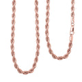 14K Rose Gold Over Sterling Silver Rope Necklace 24 Inches 2.90 Grams - Sticky add to cart bar