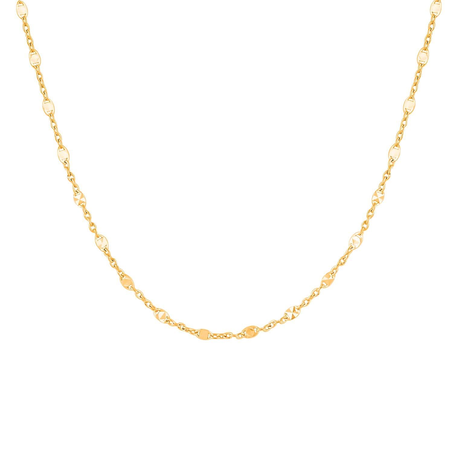 14K Yellow Gold Over Sterling Silver Chain Necklace 20 Inches 2.90 Grams