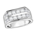 NY Closeout 10K White Gold Diamond 2 Row Men's Ring (Size 10.0) (8 g) 2.00 ctw - Sticky add to cart bar