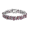 Premium Indian Star Ruby and Multi Gemstone Bracelet in Platinum Over Sterling Silver (6.75 In) 41.25 ctw - Sticky add to cart bar