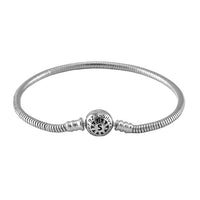 Hollow Bracelet in Rhodium Over Sterling Silver (7.25 In) (8.15 g)