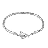 Hollow Bracelet in Rhodium Over Sterling Silver (7.25 In) (7.40 g)