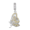 Simulated Yellow and White Diamond Charm in Rhodium Over Sterling Silver 0.50 ctw - Sticky add to cart bar