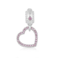 Simulated Pink Diamond Heart Charm in Rhodium Over Sterling Silver 0.35 ctw - Sticky add to cart bar