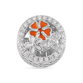 Simulated Diamond and Enameled Charm in Rhodium Over Sterling Silver 0.45 ctw - Sticky add to cart bar