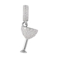 Simulated Diamond Charm in Rhodium Over Sterling Silver 0.70 ctw - Sticky add to cart bar