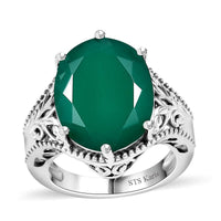 Karis Verde Onyx Solitaire Ring in Platinum Bond (Size 10.0) 8.10 ctw