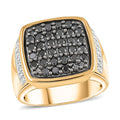 10K Yellow Gold Black and White Diamond Men's Ring (Size 10.0) 11.60 Grams 1.50 ctw - Sticky add to cart bar