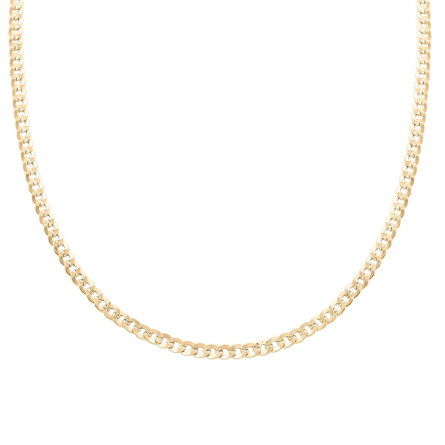 3.5mm Cuban Chain Necklace in 10K Yellow Gold 3.20 Grams 16 Inches