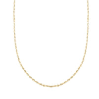 10K Yellow Gold 2.5mm Rope Necklace 16 Inches 2.40 Grams