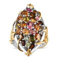 Multi-Tourmaline Ring in 18K Vermeil YG and Rhodium Over Sterling Silver (Size 10.0) 4.50 ctw - Sticky add to cart bar