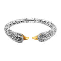 Bali Legacy 22K Vermeil YG Over Sterling Silver Eagle Bangle Bracelet (7.25 In) (32.80 g) - Sticky add to cart bar