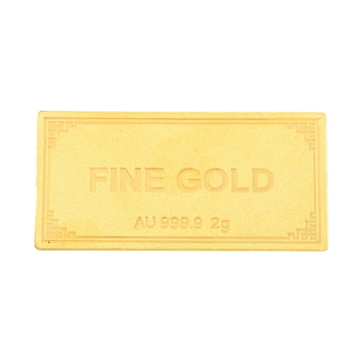 24K Yellow Gold Bar 13x26x0.30 mm 2 Grams