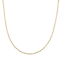 10K Yellow Gold 1.5mm Rope Necklace 18 Inches 1.20 Grams