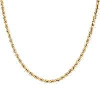 10K Yellow Gold 4.5mm Rope Necklace 18 Inches 7.70 Grams
