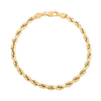 10K Yellow Gold 4mm Rope Bracelet (7.00 In) 2.40 Grams
