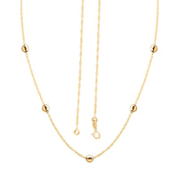 Italian 10K Yellow Gold Beads Necklace 18 Inches 1.10 Grams