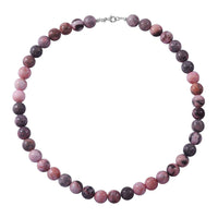Pink Zebra Jasper 250.00 ctw Beaded Necklace in Sterling Silver 18 Inches