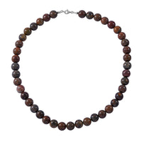 Wave Jasper 250.00 ctw Beaded Necklace 18 Inches in Sterling Silver