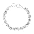 Sterling Silver Spiral Round Link Chain Bracelet (7.25-8.00In) 9 Grams - Sticky add to cart bar