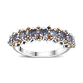 Tanzanite, Jalisco Fire Opal Ring in Rhodium Over Sterling Silver (Size 10.0) 1.20 ctw - Sticky add to cart bar